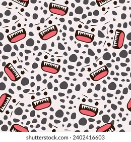 Abstract seamless comics monsters print. Cartoon mutant repeated pattern for textile, fashion clothes, wrapping paper