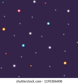 Abstract seamless cosmic pattern with circles, dots and hand drawn elements on purple background.Trendy hand drawn texture for paper, wallpaper, cover, fabric, Interior decor 