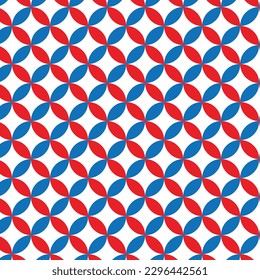 abstract seamless creative red and blue flower shape pattern.
