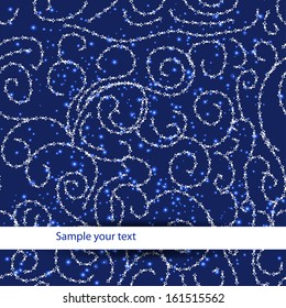 abstract seamless with curling branch. Vector background-pattern