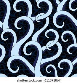 Abstract seamless curls pattern.