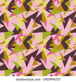 Abstract seamless curved triangle chaotic geometry pattern 