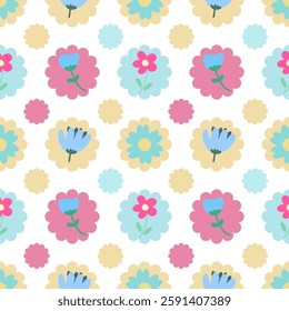 Abstract seamless cute floral pattern
