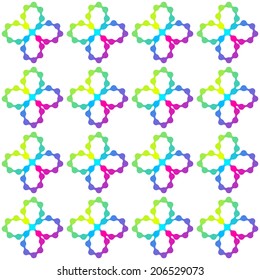 Abstract seamless cute flowers background. Vector illustration.