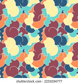 Abstract seamless cute pattern with curly shapes