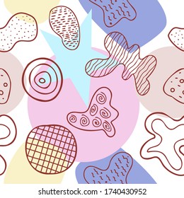 Abstract seamless cute pattern in soft colors. Childrens background