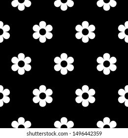 Abstract seamless daisy pattern for girls, boys, clothes. Creative vector daisy background with flower, marguerite. Funny pattern wallpaper for textile and fabric. Fashion daisy style.