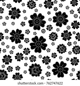 Abstract seamless daisy pattern for girls, boys, clothes. Creative vector daisy background with flower marguerite. Funny pattern wallpaper for textile and fabric. Fashion flower style. Colorful bright