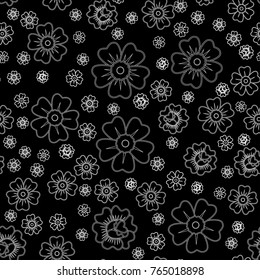 Abstract seamless daisy pattern for girls, boys, clothes. Creative vector daisy background with flower marguerite. Funny pattern wallpaper for textile and fabric. Fashion flower style. Colorful bright