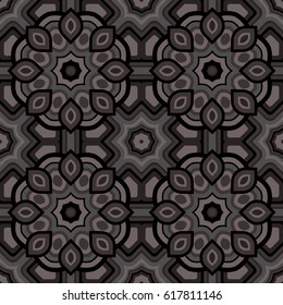 Abstract seamless dark backdrop. Design for prints, textile, decor, fabric. Round texture