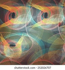 Abstract seamless dark pattern of radio waves