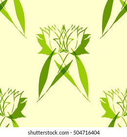 Abstract seamless decorative background with stylized hand drawn flowers. Vector illustration.