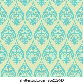 Abstract seamless decorative floral background in rich colors