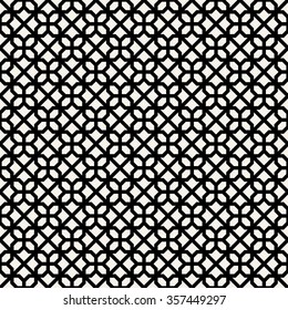 Abstract Seamless Decorative Geometric Dark Black & White Pattern