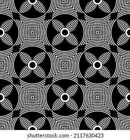 Abstract seamless decorative geometric pattern. Vector art.