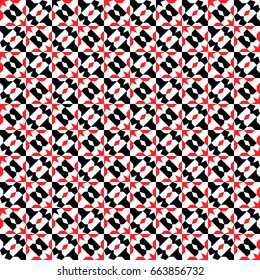 Abstract seamless decorative mosaic black & red pattern