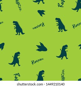 Abstract seamless dinosaurs pattern. T rex repeated print for textile, boy clothes