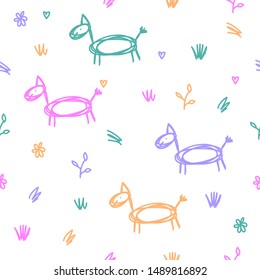 Abstract seamless dog pattern background.  