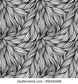 Abstract Seamless Doodle Black and White Pattern - Wallpaper, Background