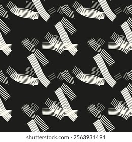 Abstract seamless of doodle hand drawn lines. Wave pattern. Coloring book page. Black white wallpaper.