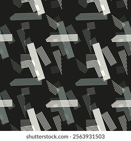 Abstract seamless of doodle hand drawn lines. Wave pattern. Coloring book page. Black white wallpaper.