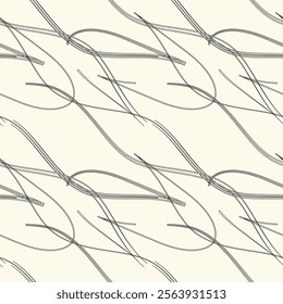 Abstract seamless of doodle hand drawn lines. Wave pattern. Coloring book page. Black white wallpaper.