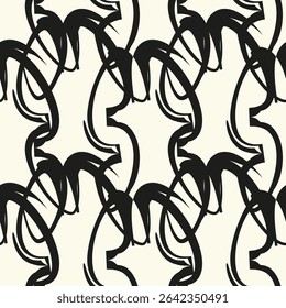 Abstractas sin fisuras de doodle dibujado a mano líneas. Patrón de onda. Página de libro para colorear. Fondo de pantalla blanco negro.