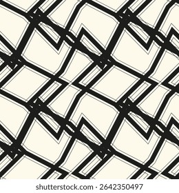 Abstractas sin fisuras de doodle dibujado a mano líneas. Patrón de onda. Página de libro para colorear. Fondo de pantalla blanco negro.
