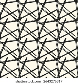 Abstrato sem emenda de linhas desenhadas à mão doodle. Padrão de onda. Página do livro de cores. Papel de parede preto branco.