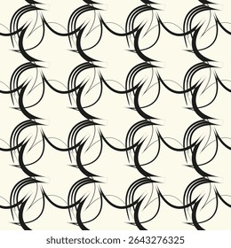 Abstract seamless of doodle hand drawn lines. Wave pattern. Coloring book page. Black white wallpaper.