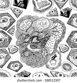 Abstract Seamless Doodle Pattern