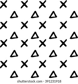 Abstract seamless doodle pattern. Painted by hand.