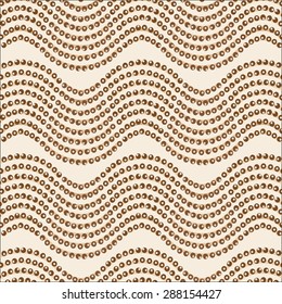 an abstract seamless dots pattern. Wave ornament brown palette-vector illustration