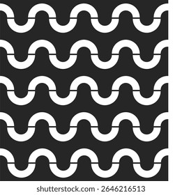 Abstract seamless dotted background. Black and white arcs. Infinite pattern. Vector illustration. 