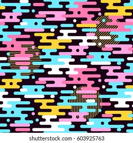Abstract seamless dynamic background. Geometric modern seamless background of strips. Vector illustration.