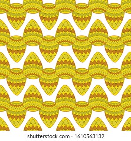 Abstract seamless easter pattern in marked style.  Easter holiday background of doodle. Perfect for greeting cards, invitations. Vector illustration in flat design. Greeting card. 