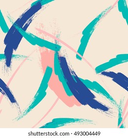 Abstract Seamless Elements Hipster Pattern With Brush Strokes