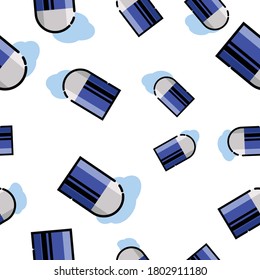 Abstract seamless eraser and clouds pattern vector