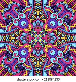 Abstract seamless ethnic colorful vector background