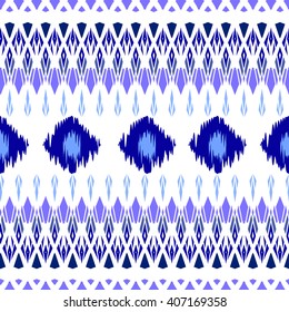 Abstract seamless ethnic ikat pattern, tribal background. Vector pattern.