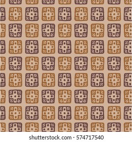 Abstract seamless ethnic ornamental pattern with hand-drawn geometrical elements. Vintage template for design and decoration. Wrapping paper, package, textile, backgrounds vector illustration.