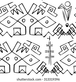 Abstract seamless ethnic pattern, ethnic motif. Decoration for ethnic design. Fancy multicolored background ornament. Template ethnic design for card