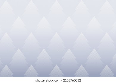 Abstract seamless evergreen tree forest pattern. White dotted trees against a pale gradient background. Great pattern for winter, holiday, or outdoors theme.