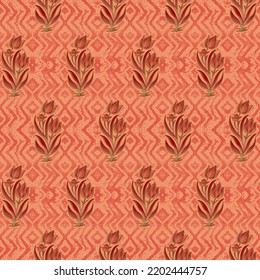 Resumen de diseño de fondo de patrones de trama de hojas de flores de efecto de tejido sin costura
