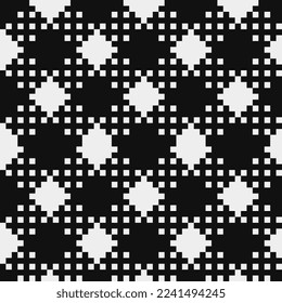 Abstract seamless fashion trend pattern fabric textures, black and white pattern, pixel art vector monochrome illustration. Design for web and mobile app.