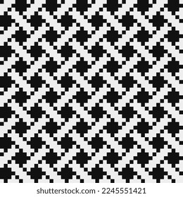 Abstract seamless fashion trend pattern fabric textures, black and white pattern, pixel art vector monochrome illustration. Design for web and mobile app.