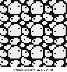 Resumen de texturas de tela de patrón de moda sin fisuras, patrón blanco y negro, ilustración monocromática vectorial de píxeles. Diseño para aplicaciones web y móviles.