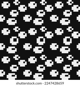Resumen de texturas de tela de patrón de moda sin fisuras, patrón blanco y negro, ilustración monocromática vectorial de píxeles. Diseño para aplicaciones web y móviles.
