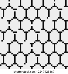 Abstract seamless fashion trend pattern fabric textures, black and white pattern, pixel art vector monochrome illustration. Design for web and mobile app.