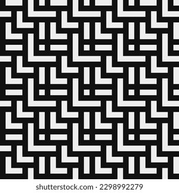 Abstract seamless fashion trend pattern fabric textures, black and white geometric pattern, pixel art vector monochrome illustration. Design for web and mobile app.